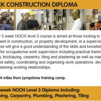 New 5 Week Construction Diploma.